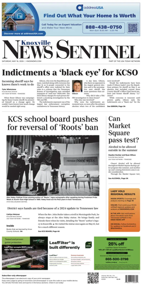 Cover of Knoxville News Sentinel