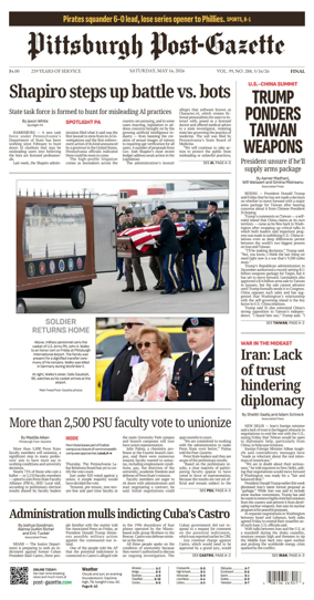 Cover of Pittsburgh Post-Gazette