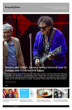 Cover of Tampa Bay Times TFP