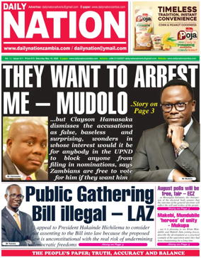 Cover of Daily Nation Newspaper