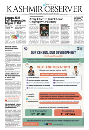 Cover of Kashmir Observer