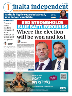 Cover of The Malta Independent on Sunday