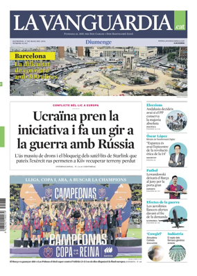 Cover of La Vanguardia (Catala)