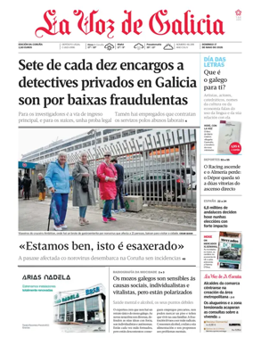 Cover of La Voz de Galicia (A Coruna)