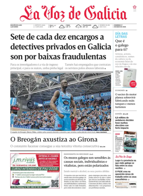 Cover of La Voz de Galicia (Lugo)