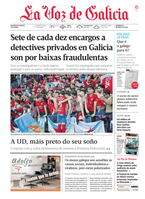 Cover of La Voz de Galicia (Ourense)