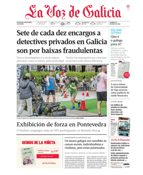 Cover of La Voz de Galicia (Pontevedra)