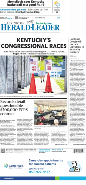Cover of Lexington Herald-Leader (Sunday)