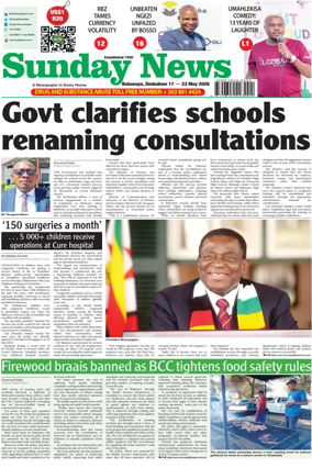 Cover of Sunday News (Zimbabwe)