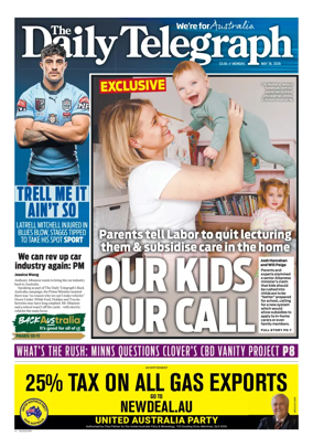 Cover of The Daily Telegraph (Sydney)