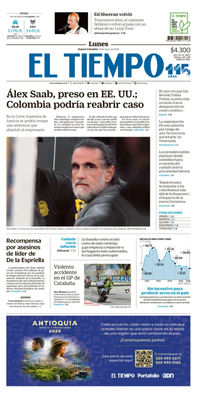 Cover of El Tiempo (Bogota)