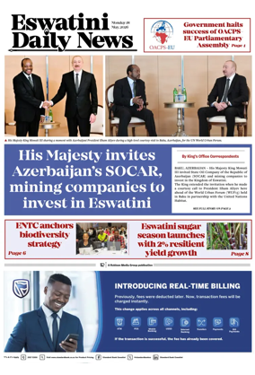 Cover of Eswatini Daily News