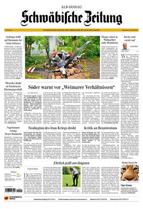 Cover of Schwabische Zeitung (Alb-Donau)