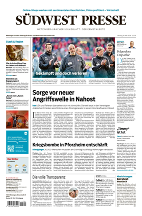 Cover of Sudwest Presse - Metzinger Uracher Volksblatt - Der Ermstalbote