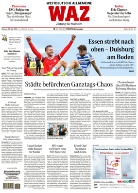 Cover of Westdeutsche Allgemeine Zeitung (Mulheim an der Ruhr)