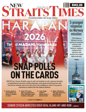 Cover of New Straits Times