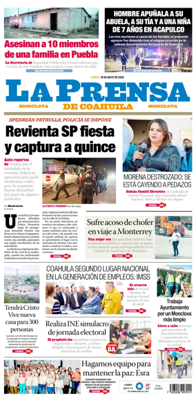 Cover of La Prensa de Coahuila
