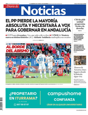 Cover of Diario de Noticias (Spain)