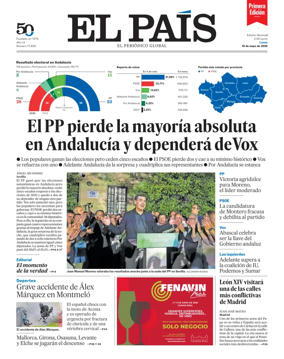 Cover of EL PAIS primera edicion