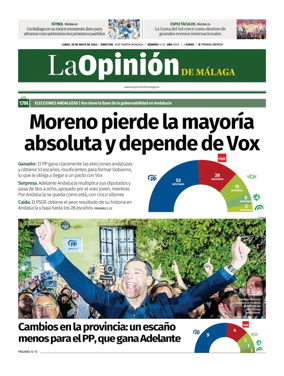 Cover of La Opinion de Malaga
