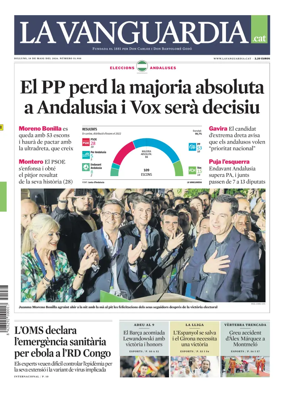 Cover of La Vanguardia (Catala)
