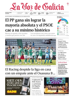 Cover of La Voz de Galicia (Ferrol)