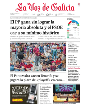 Cover of La Voz de Galicia (Pontevedra)