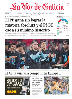 Cover of La Voz de Galicia (Vigo)