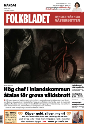 Cover of Folkbladet Vasterbotten
