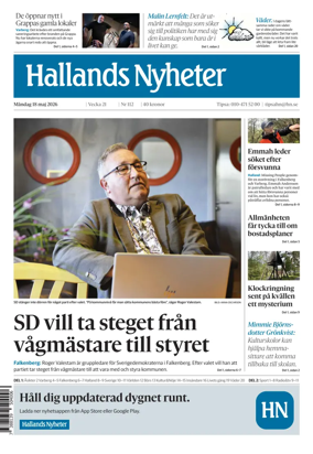 Cover of Hallands Nyheter