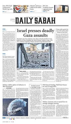 Cover of Daily Sabah (Turkey)