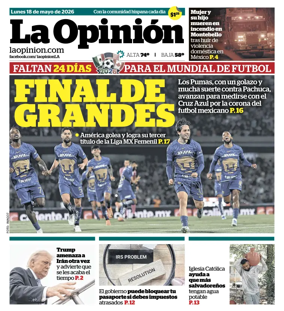 Cover of La Opinion