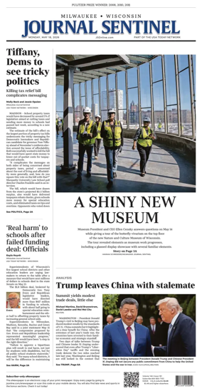 Cover of Milwaukee Journal Sentinel