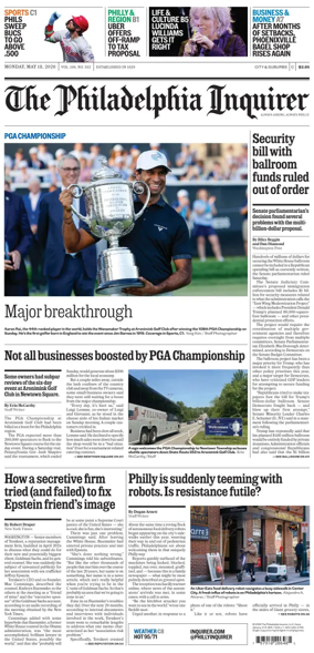 Cover of The Philadelphia Inquirer (South Jersey edition)