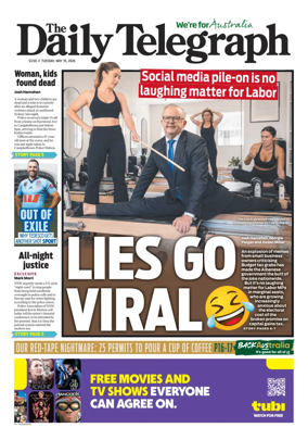 Cover of The Daily Telegraph (Sydney)
