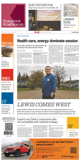 Cover of Saskatoon StarPhoenix