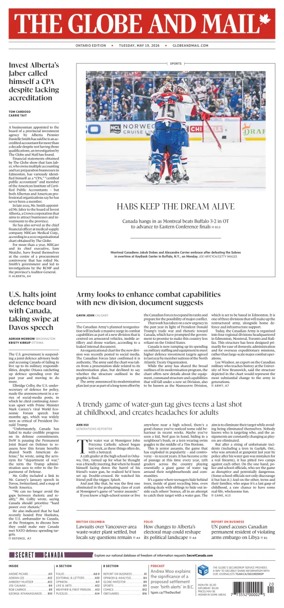 Cover of The Globe and Mail (Ontario Edition)
