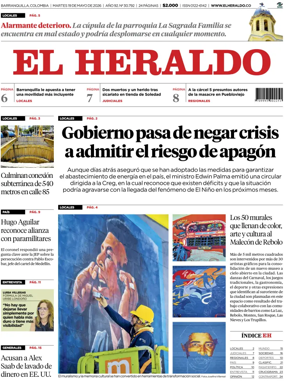 Cover of El Heraldo (Colombia)