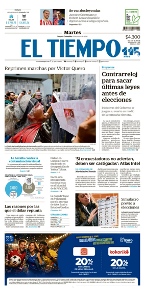 Cover of El Tiempo (Bogota)