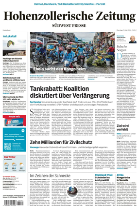 Cover of Hohenzollerische Zeitung