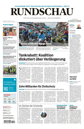 Cover of Rundschau fur den Schwabischen Wald – Der Kocherbote