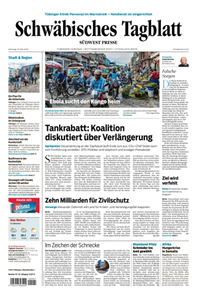 Cover of Schwabisches Tagblatt - Tubinger Chronik