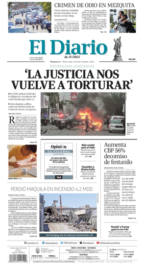 Cover of El Diario de Juarez