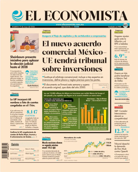 Cover of El Economista (Mexico)