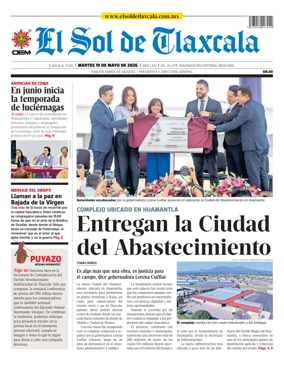 Cover of El Sol de Tlaxcala