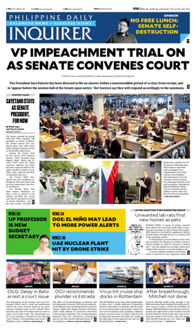 Cover of Philippine Daily Inquirer