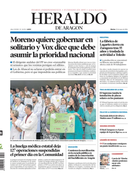 Cover of Heraldo de Aragon