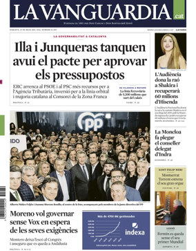 Cover of La Vanguardia (Catalonia - 1st edition)