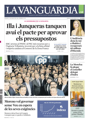 Cover of La Vanguardia (Catala)