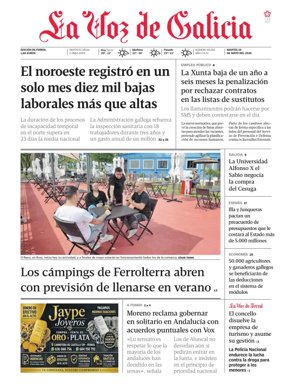 Cover of La Voz de Galicia (Ferrol)